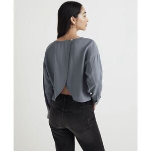 Madewell Relaxed Tulip-Back Top Sun faded Indigo Size M